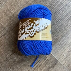 Lily Sugar'n Cream Cotton Yarn Dazzle Blue 102001 Medium 4 Worsted 2.5oz 120yds
